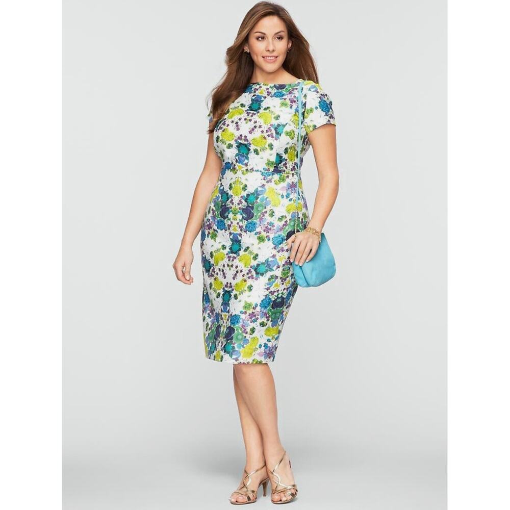 Talbots Women's Plus 22W Floral Shift Dress Wedding Guest Prep Spring